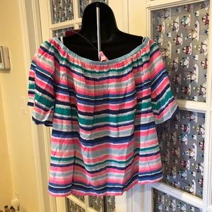 NWT Sain Top Lilly Pulitzer sandy shell stripe L